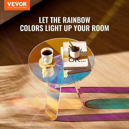 Round Iridescent Side Table (Art Deco)