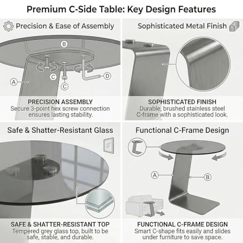 C Shaped End Table (A)