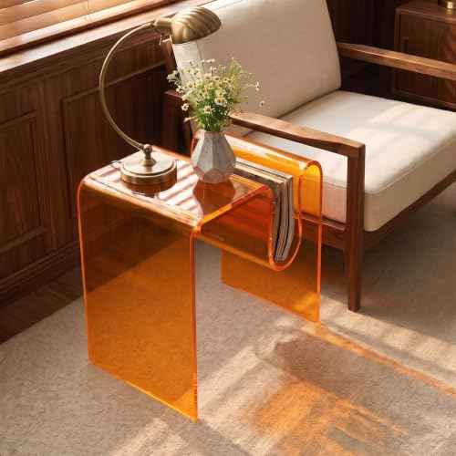 Acrylic Side Table (Amber Tint)