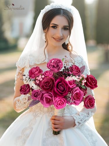 Hot Pink Artificial Flowers (B Hot Pink / 1 Box)