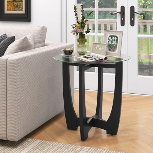 Glass End Table (Black)
