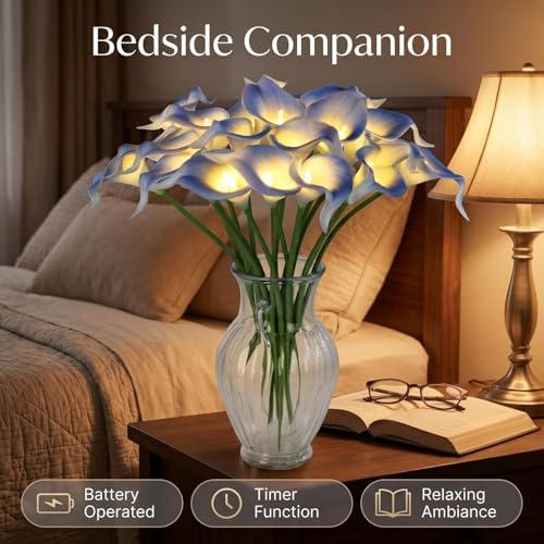 LED Calla Lily Lamp (Light Blue)