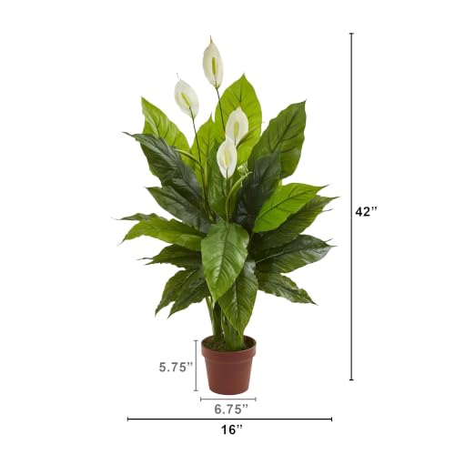 42 in Artificial Spathiphyllum Peace Lily Real Touch Plant