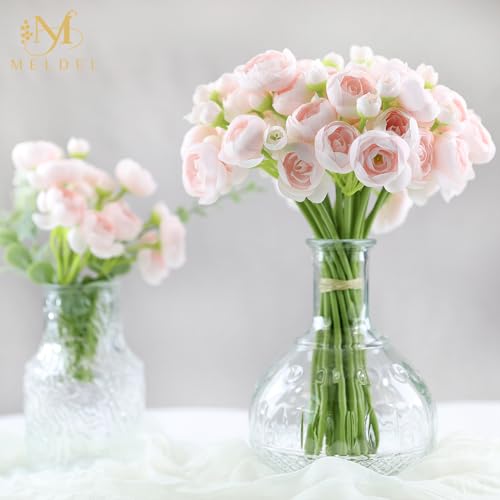 32Pcs Light Pink Ranunculus Artificial Flowers DIY Home Wedding (Light Pink)