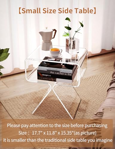 Acrylic Nightstand Bedside Side Table (Clear)