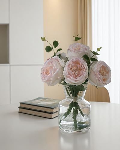 Light Pink Artificial Rose Bouquet in Vase (Light Pink Simulated Rose With Vase)