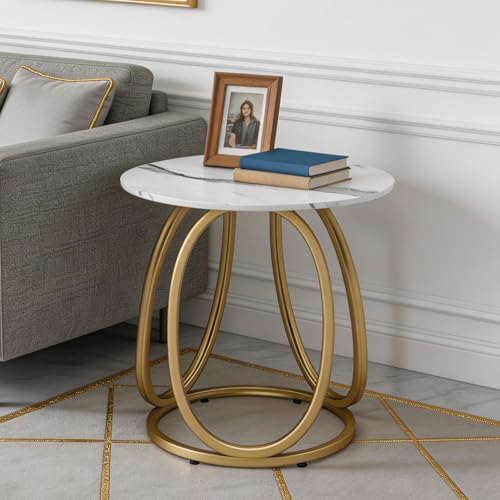 Gold Side Table for Living Room (Light Gold)