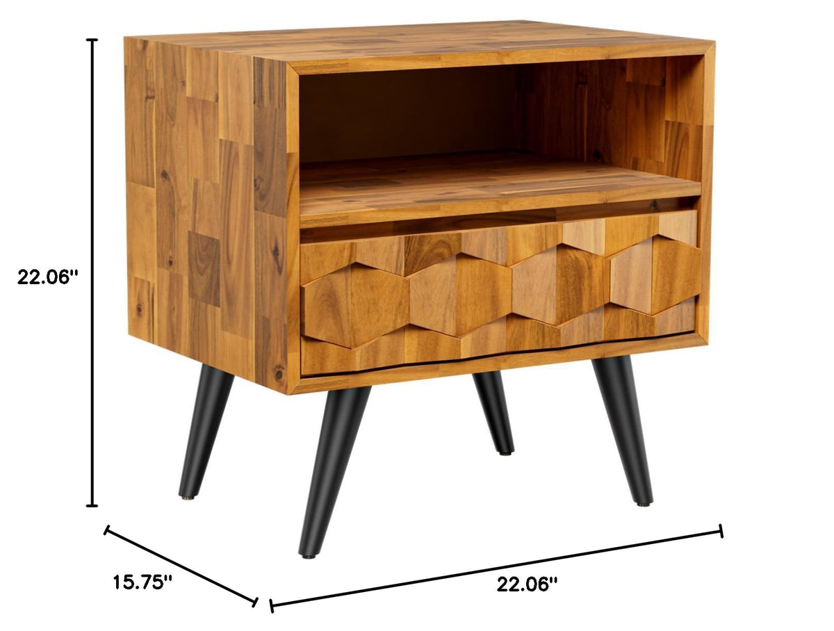 Georgina Wood Nightstand (Georgina Nightstand / Nightstand / Teak Brown)