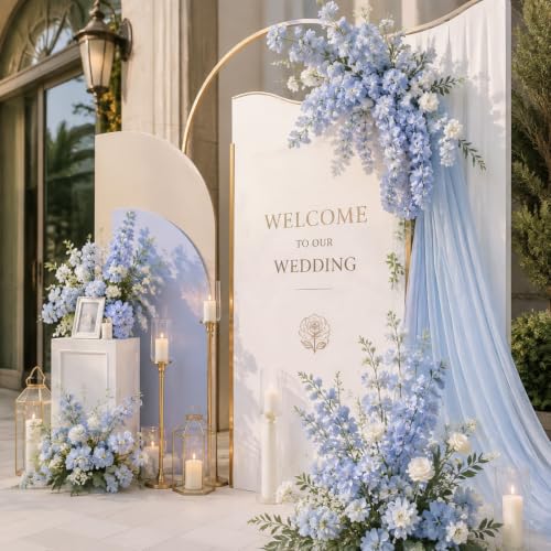 42 Pcs Blue Delphinium Artificial Flower Bulk (34.25" / Blue)