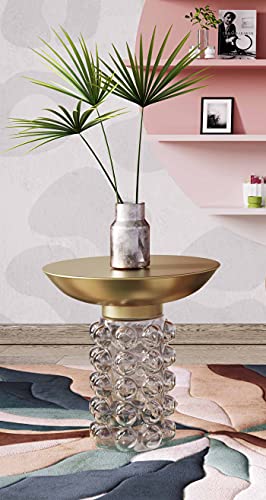 Bubble Antique Brass and Transparent Glass Side Table