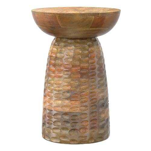 Boyd 13" Wide Solid Wood Round End Table in Natural (Natural / 13 inch)