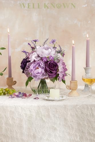 Artificial Flowers in Vase for Home Decor (Lavender Mixed)