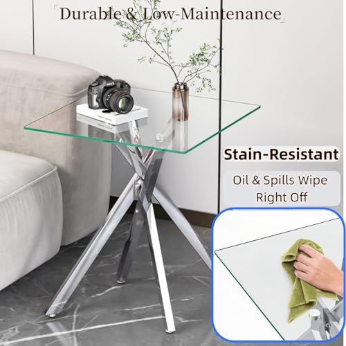 Glass End Table Set of 2 (Silver)