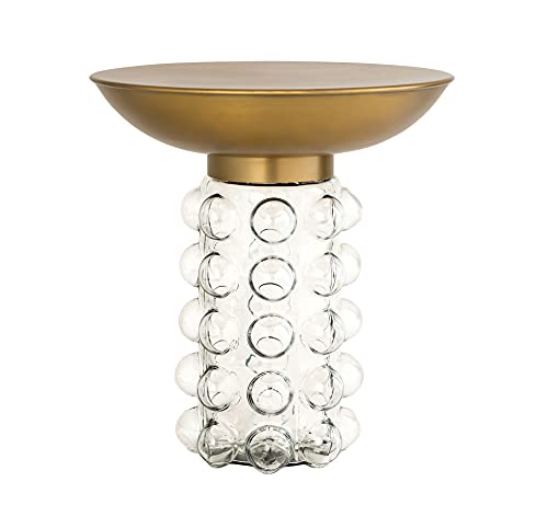 Bubble Antique Brass and Transparent Glass Side Table