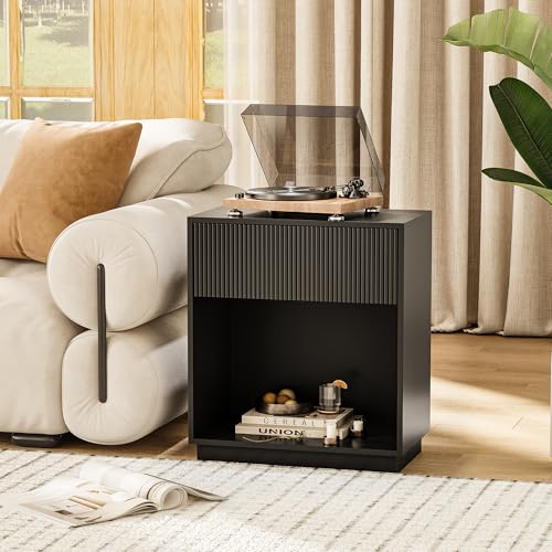 Fluted Nightstands Set of 2 (Black)