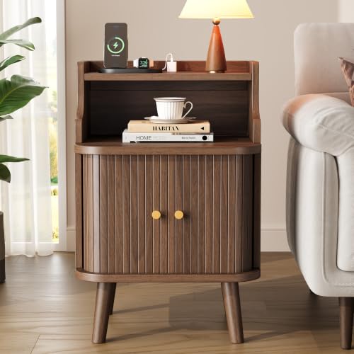 Mid Century Modern Nightstand (Walnut / 1 PACK)