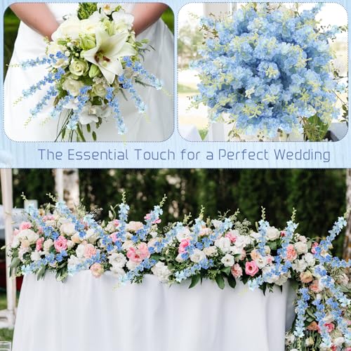 20 Delphinium Artificial Flowers 33.5" Long Stem (Blue)