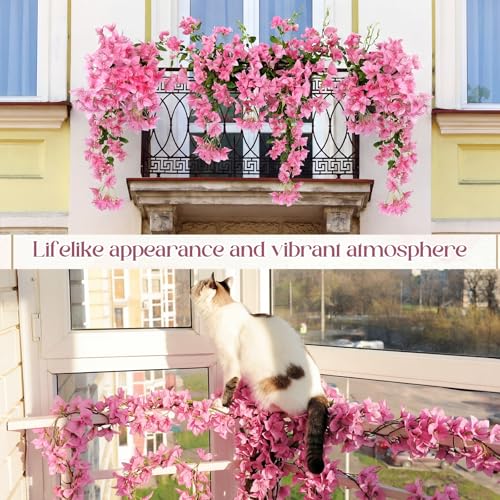 16 Pack Artificial Bougainvillea Bulk Silk Flower (Pink)