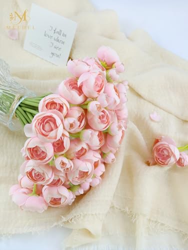 32Pcs Pink Ranunculus Artificial Flowers for DIY Home Wedding (Pink)