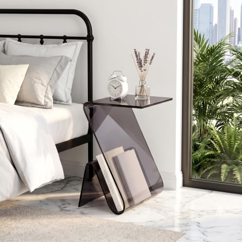 Acrylic Side Table (Dark Smoke)