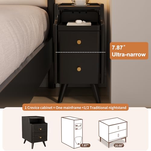 Small Nightstand with Drawers (1 Pc(black) / 15.74''D*11.81''W*19.68''H)
