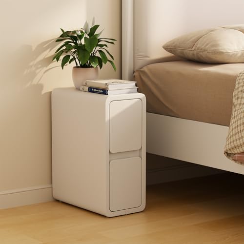 Narrow Nightstand (7.9"W / White (2 Drawers))