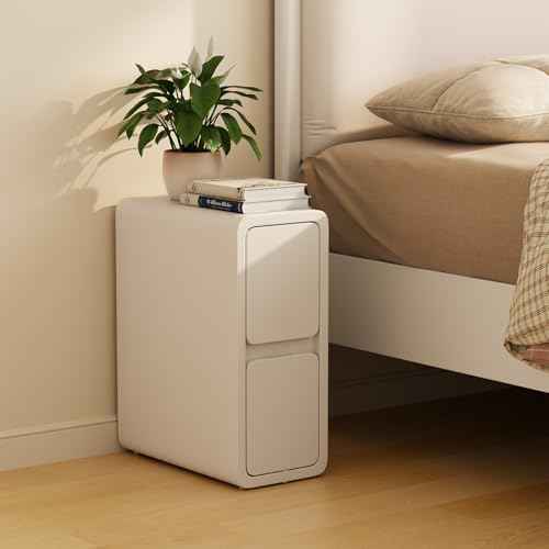 Narrow Nightstand (7.9"W / White (2 Drawers))