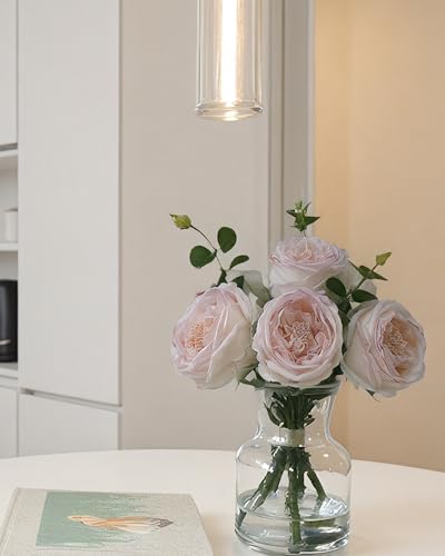 Light Pink Artificial Rose Bouquet in Vase (Light Pink Simulated Rose With Vase)