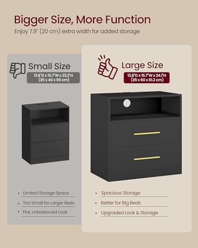 23.6‑Inch Wide Nightstands (Ink Black / 2 PACK)