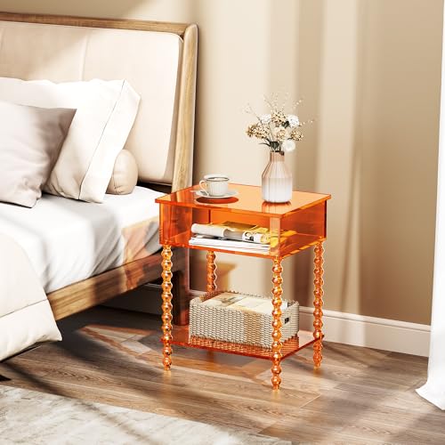 Acrylic Side Table (Orange / Small)
