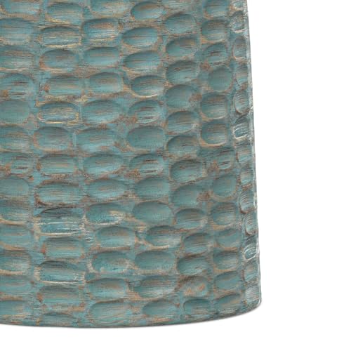 Boyd 16" Wide Solid Wood Round End Table in Teal Wash (Teal Wash / 16 inch)