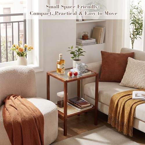 Brown Rattan Nightstand (2-tier Rattan-brown)
