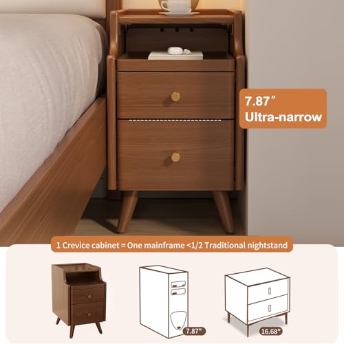 Wood Nightstand (1 Pc(walnut) / 15.74''D*15.74''W*19.68''H)