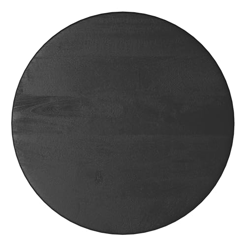 Boyd 13" Wide Solid Wood Round End Table in Black (Black / 13 inch)