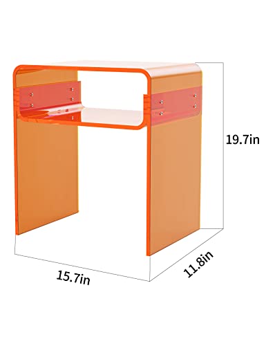 Clear Acrylic End Table 2 (Orange Double)
