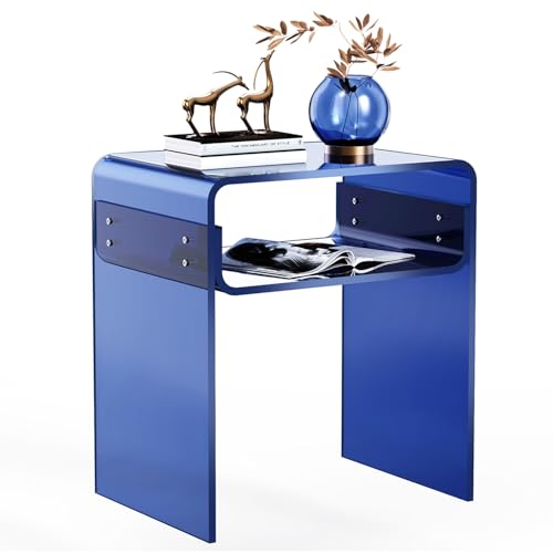 Acrylic Nightstand Bedside Side Table (Royal Blue)