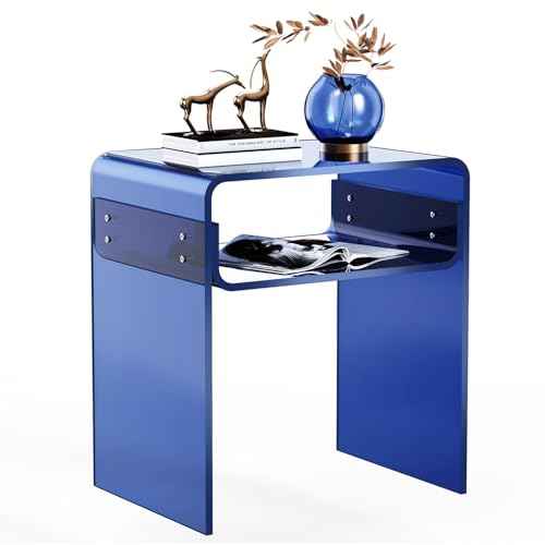 Acrylic Nightstand Bedside Side Table (Royal Blue)