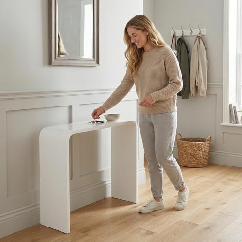 Clear Acrylic Console Table (1 Tier - White)