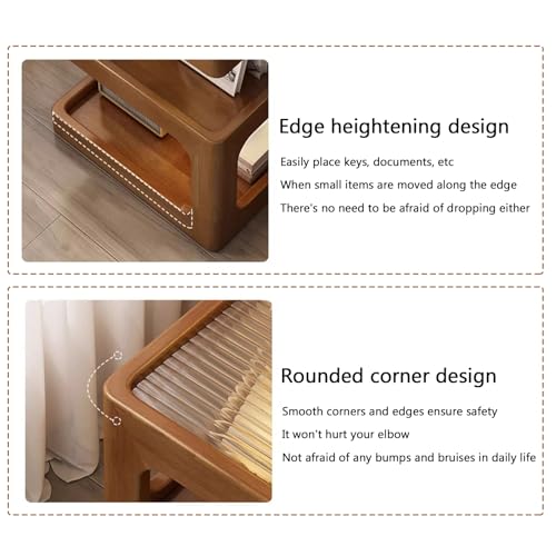3 Tier Nightstand (Walnut Color / 13.78*13.78*21.16in)