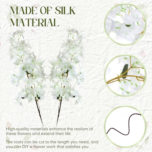 16 Pack Artificial Bougainvillea Bulk Silk Flower (White)