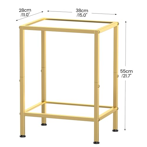Glass Side Tables Set of 2 (Gold)