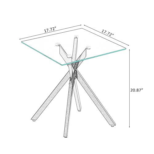 Glass Side Table Set of 2 (Black)