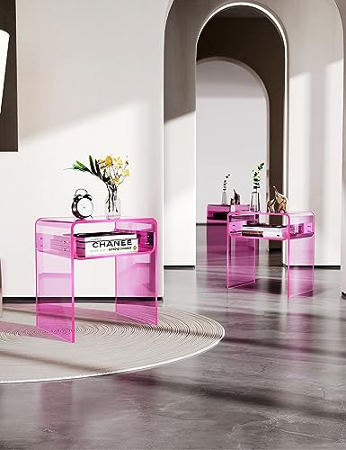 Clear Acrylic End Table 2 (Pink Double)