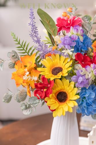 Artificial Flowers Bouquet (Rainbow Colorful Sunflowers)