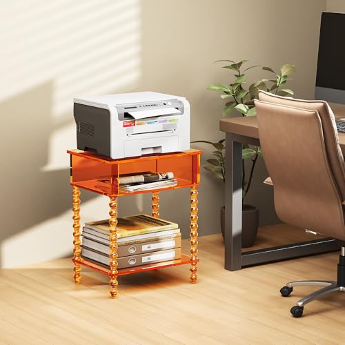 Acrylic Side Table (Orange / Small)