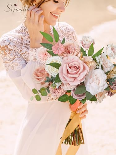 Artificial Flowers Dusty Pink Flowers Wedding Home Decor (A Abby Rose Garden / 1 Box)