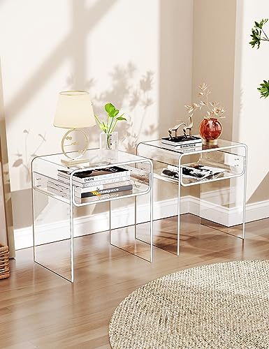 Clear Acrylic End Table 2 (Clear Double)