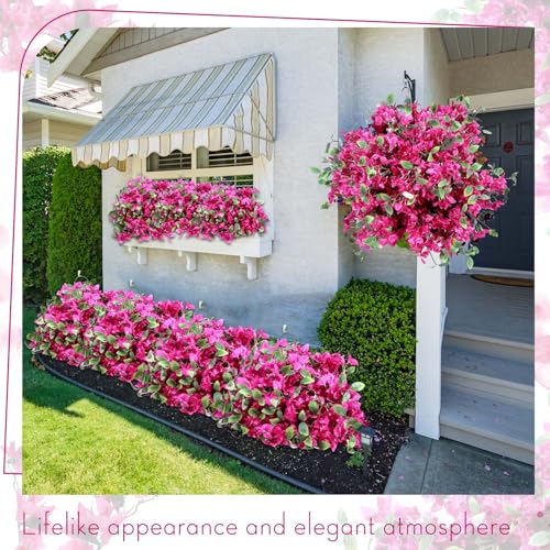 60 Pcs Fake Bougainvillea Bulk Silk Flower UV Resistant (Rose Red)