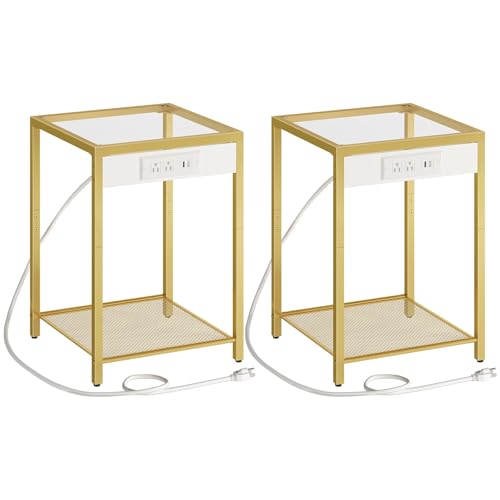 Side Table with Charging Station