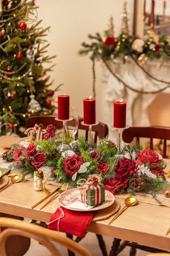 Christmas Artificial Flowers Greenery Combo (Poinsettia)